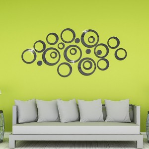 72 pieces acrylic round mirror wall stickers for home decoration