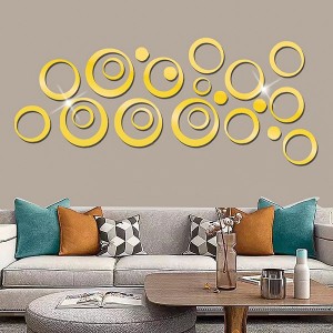 72pcs Acrylic Round Mirror Wall Stickers Home Decoration