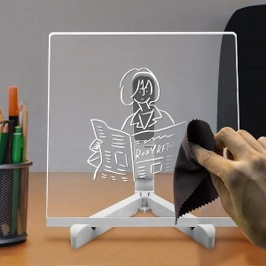 Akryl Dry Erase Board med Light Up Stand för skrivbord