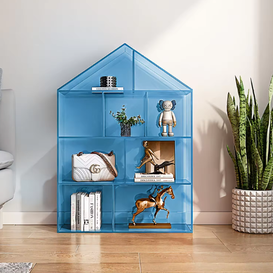 Acrylic Home-Shaped Bookshelf1