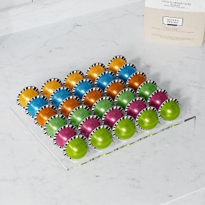 Acrylic coffee capsule storage tray on the table