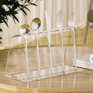 Acrylic cutlery rack for display in the kitchen