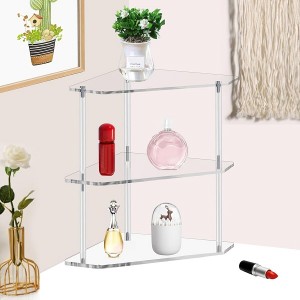 Acrylic shelves store perfume and fragrances