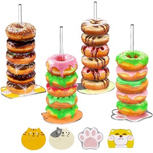 Acrylic stand filled with donuts on the table