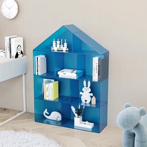 Custom acrylic transparent house-shaped bookshelf creative