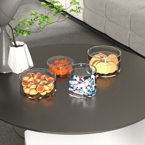 Round acrylic storage box for household clutter