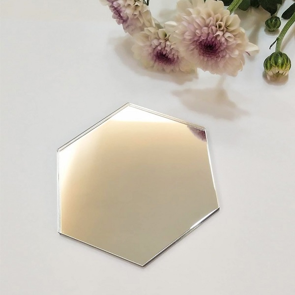 Xinquan Acrylic Mirror Jewelry Coaster – Hexagonal Design